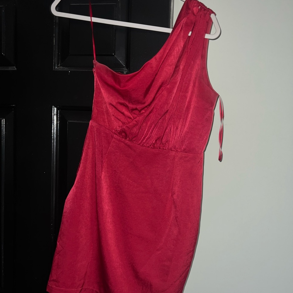 Lena Vibrant Red One-Shoulder Dress